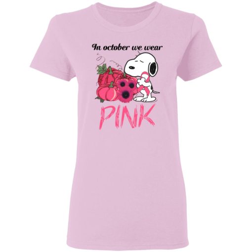 Snoopy In October We Wear Pink Breast Cancer Awareness 3
