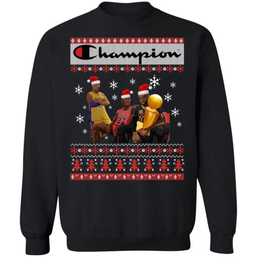 Ugly LeBron James Kobe Bryant Michael Jordan Champion Christmas Tree 9