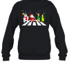 The Beatles Snowman Santa Elf And Grinch Abbey Road Christmas T Shirt Unisex Sweatshirt.png