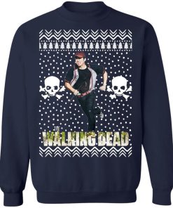 The Walking Dead Glenn Rhee Santa Hat Ugly Christmas Sweater Shirt