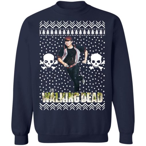 The Walking Dead Glenn Rhee Santa Hat Ugly Christmas Sweater Shirt