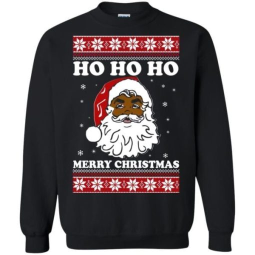 Black Santa Ho Ho Ho Merry Christmas Sweater.jpeg