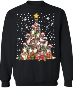 Boxer dog Christmas tree sweatshirt Shirt