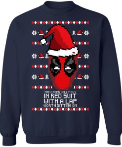 Deadpool The Other Jolly Guy In Red Suit With A Lap Christmas Sweater Shirt