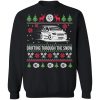 Drifting Through The Snow Car Ugly Christmas Sweater Shirt