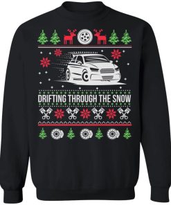 Drifting Through The Snow Car Ugly Christmas Sweater Shirt