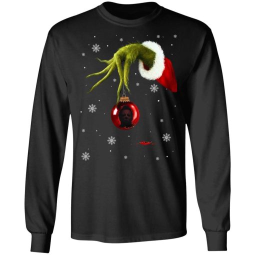 Grinch Hand Holding Michael Myers Christmas Shirt 3.jpg