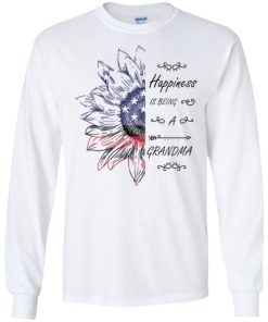 Happiness Is Being A Grandma Sunflower Flag America Shirt 2.jpg