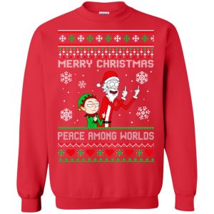 Rick and Morty – Merry Christmas Peace Among Worlds Sweatshirt 1