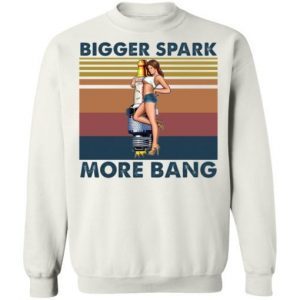 Plug pinup girl bigger spark more bang shirt 4