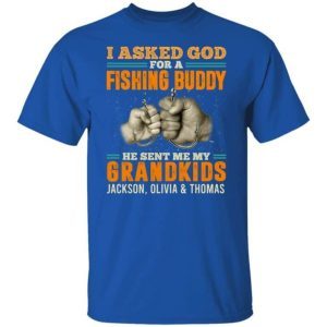 Personalized I Asked God For A Fishing Buddy He Sent Me My Grandkids Vintage 4