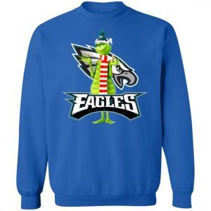 Santa Grinch Philadelphia Eagles Christmas Shirt 4