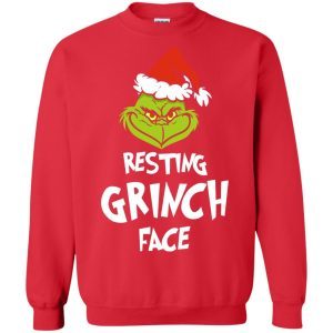 Resting Grinch Face Mr Grinch Christmas sweater 3