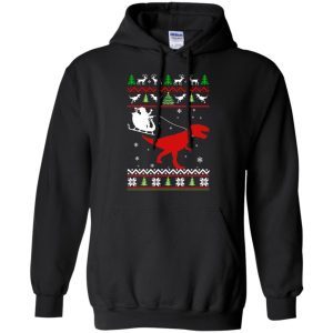 Santa rides T-rex Sweater - Christmas Santa Rides Dinosaur Ugly Sweater 1