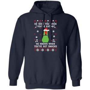 Parrot He Sees You When You're Eating He Knows When You're Got Snacks Sweatshirt 4