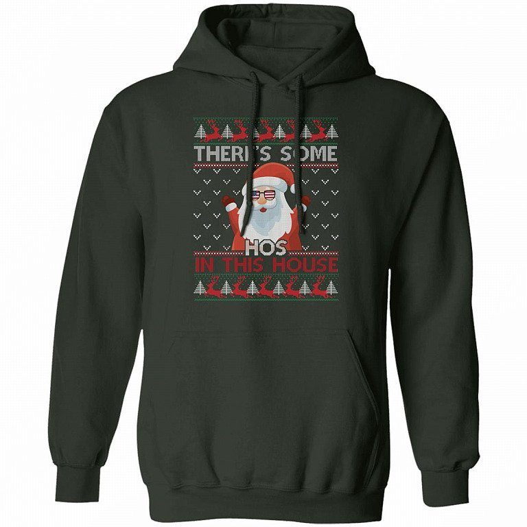 Theres Some Hos In This House Santa Christmas Shirt 3