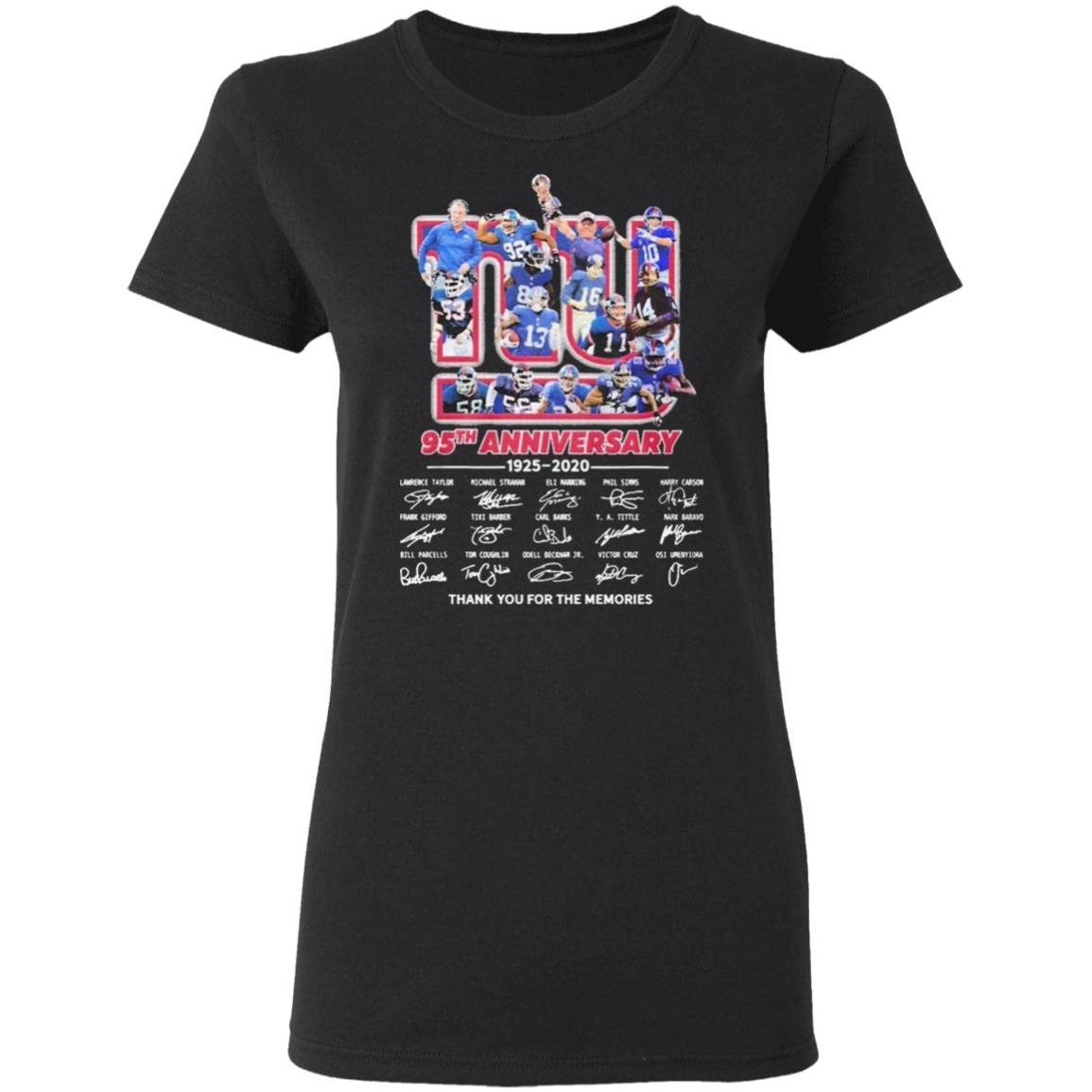 Official New York Giants 95th anniversary 1925 2020 thank you for the memories signatures 3