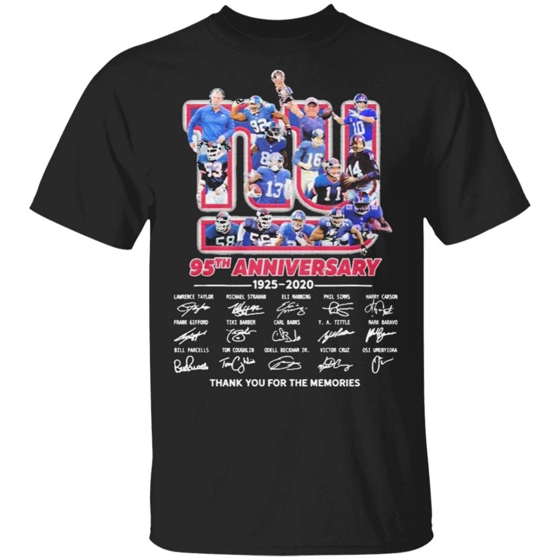 Official New York Giants 95th anniversary 1925 2020 thank you for the memories signatures 1