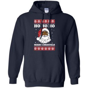 Black Santa Ho Ho Ho Merry Christmas Sweater 3