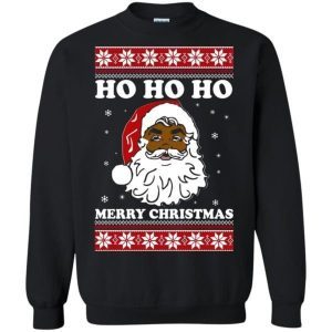 Black Santa Ho Ho Ho Merry Christmas Sweater 1