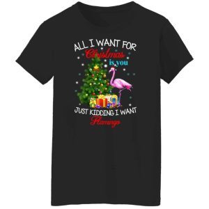 All i want for Christmas is you just kidding i want flamingo sweater 4