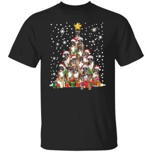 Boxer dog Christmas tree sweatshirt 3
