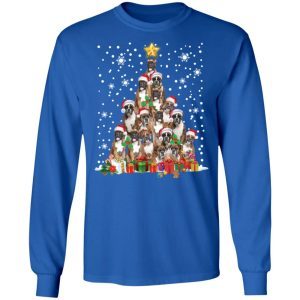 Boxer dog Christmas tree sweatshirt 1