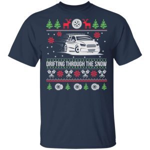 Drifting Through The Snow Car Ugly Christmas Sweater 1