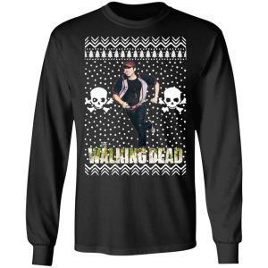 The Walking Dead Glenn Rhee Santa Hat Ugly Christmas Sweater 3