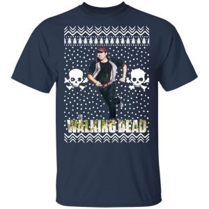 The Walking Dead Glenn Rhee Santa Hat Ugly Christmas Sweater 1