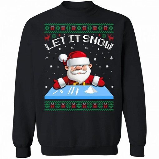 Let It Snow Cocaine Santa Adult Humor Funny Ugly Christmas Shirt 1.jpg