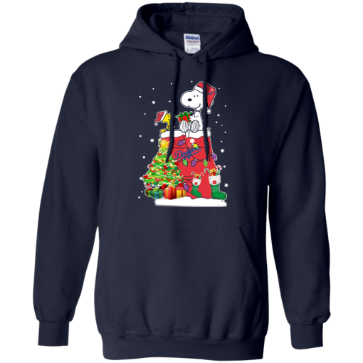 Los Angeles Dodgers Snoopy And Woodstock Christmas Shirt.png