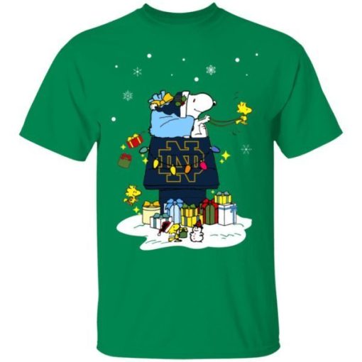 Notre Dame Fighting Irish Santa Snoopy Wish You A Merry Christmas Shirt.jpg