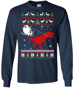 Santa Rides T Rex Sweater Christmas Santa Rides Dinosaur Ugly Sweater 3.jpeg
