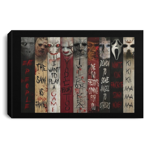 Horror movie character quotes canvas poster