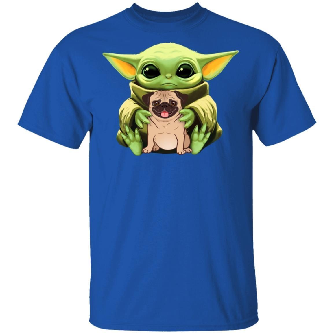 Baby Yoda Hug Pug Dog shirt