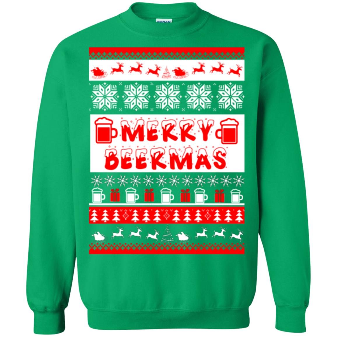 Beer Ugly Christmas Sweater Merry Beermas Ugly Christmas Sweater
