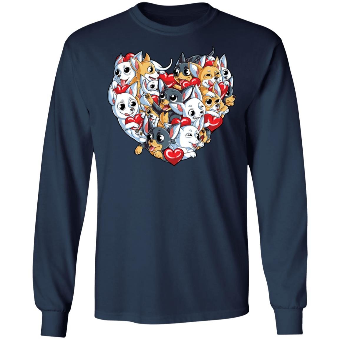 Chihuahua Heart Valentines Day Dog Lover shirt