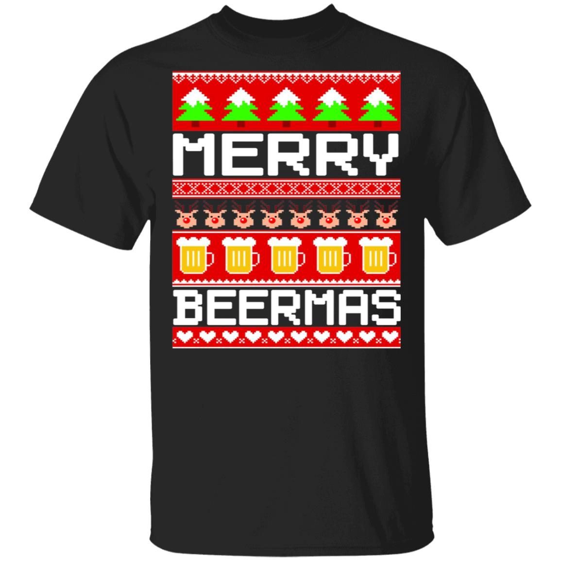 Beer Ugly Christmas Sweater Merry Beermas Ugly Christmas Sweater shirt 1