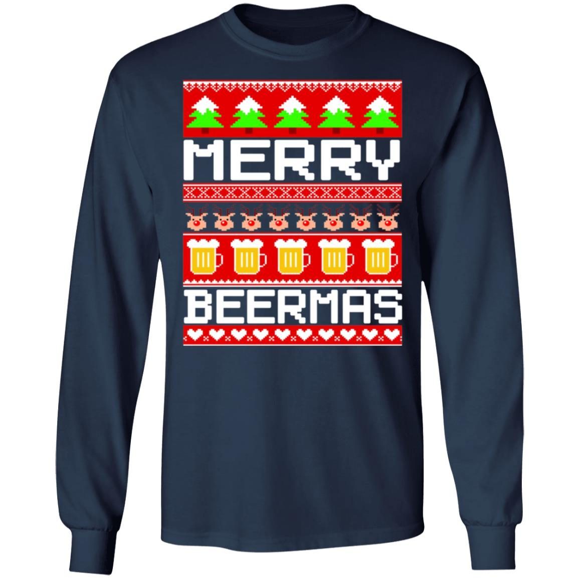 Beer Ugly Christmas Sweater Merry Beermas Ugly Christmas Sweater shirt 3