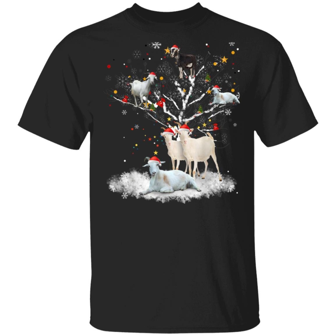 Christmas Goat On Tree Funny Santa Goat Lover shirt 1