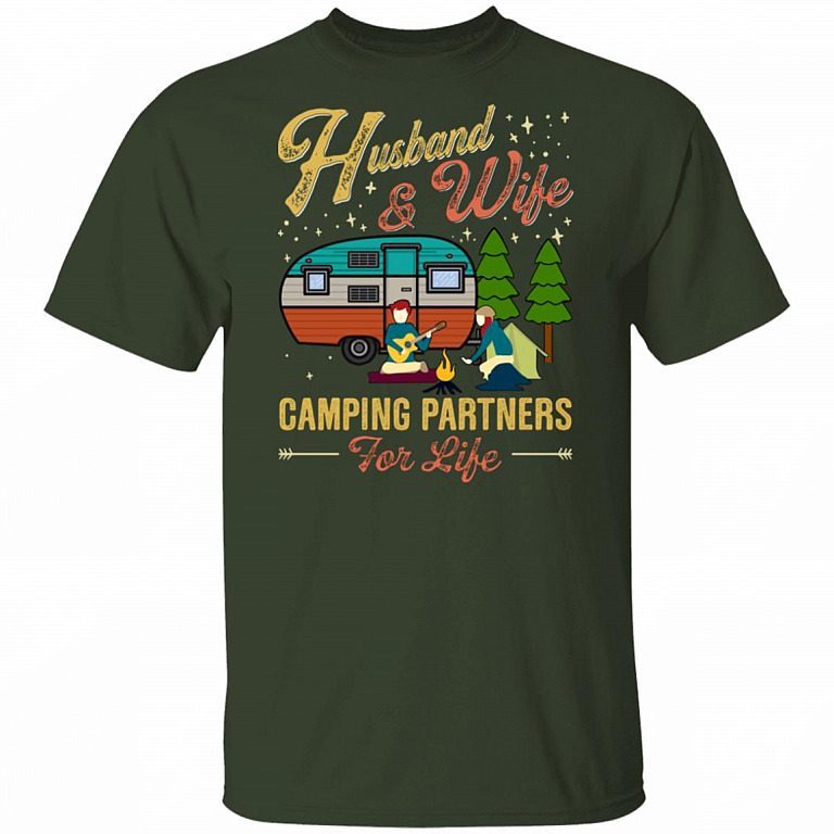 Husband and Wife Camping Partners For Life shirt 1