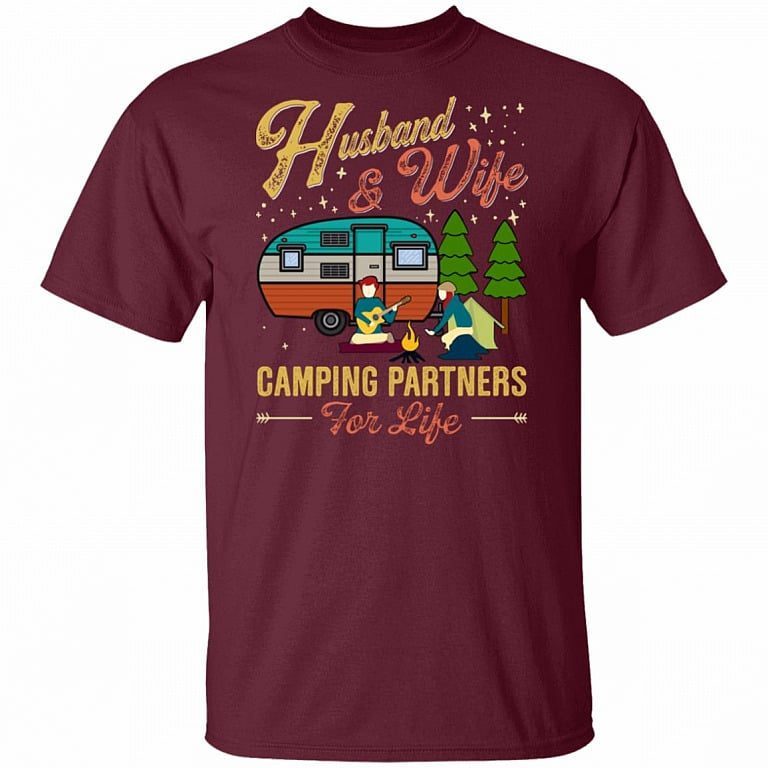 Husband and Wife Camping Partners For Life shirt 2