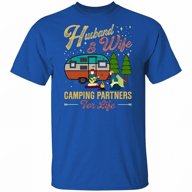 Husband and Wife Camping Partners For Life shirt 3