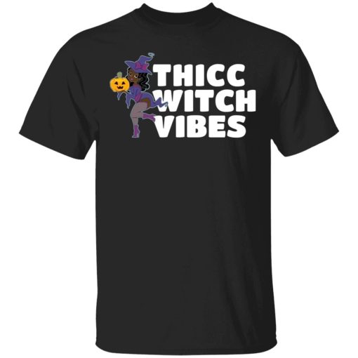 Thicc Witch Vibes Funny Bbw Redhead Witch Halloween Shirt