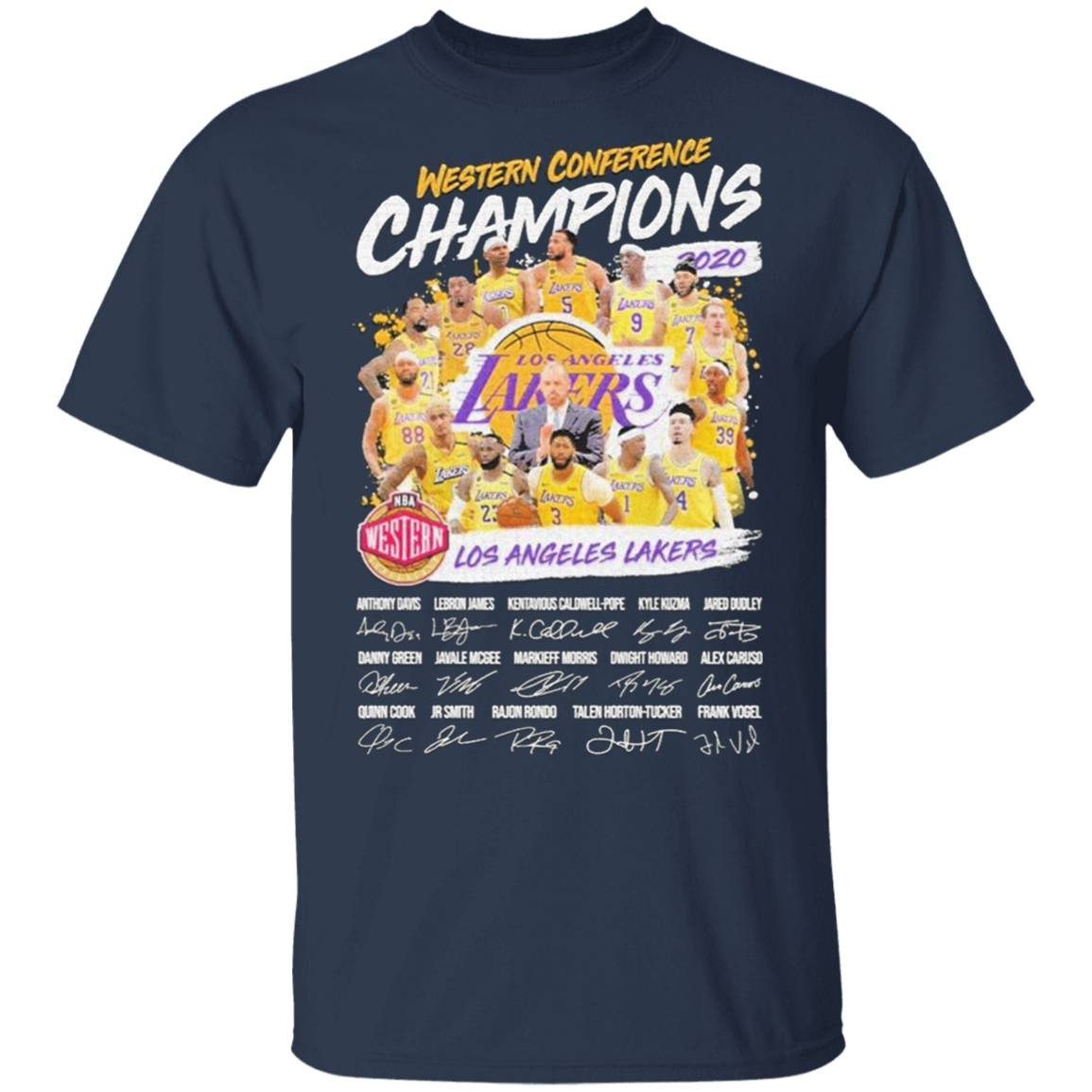 Western Conference Champions NBA Los Angeles Lakers signatures Shirt 1