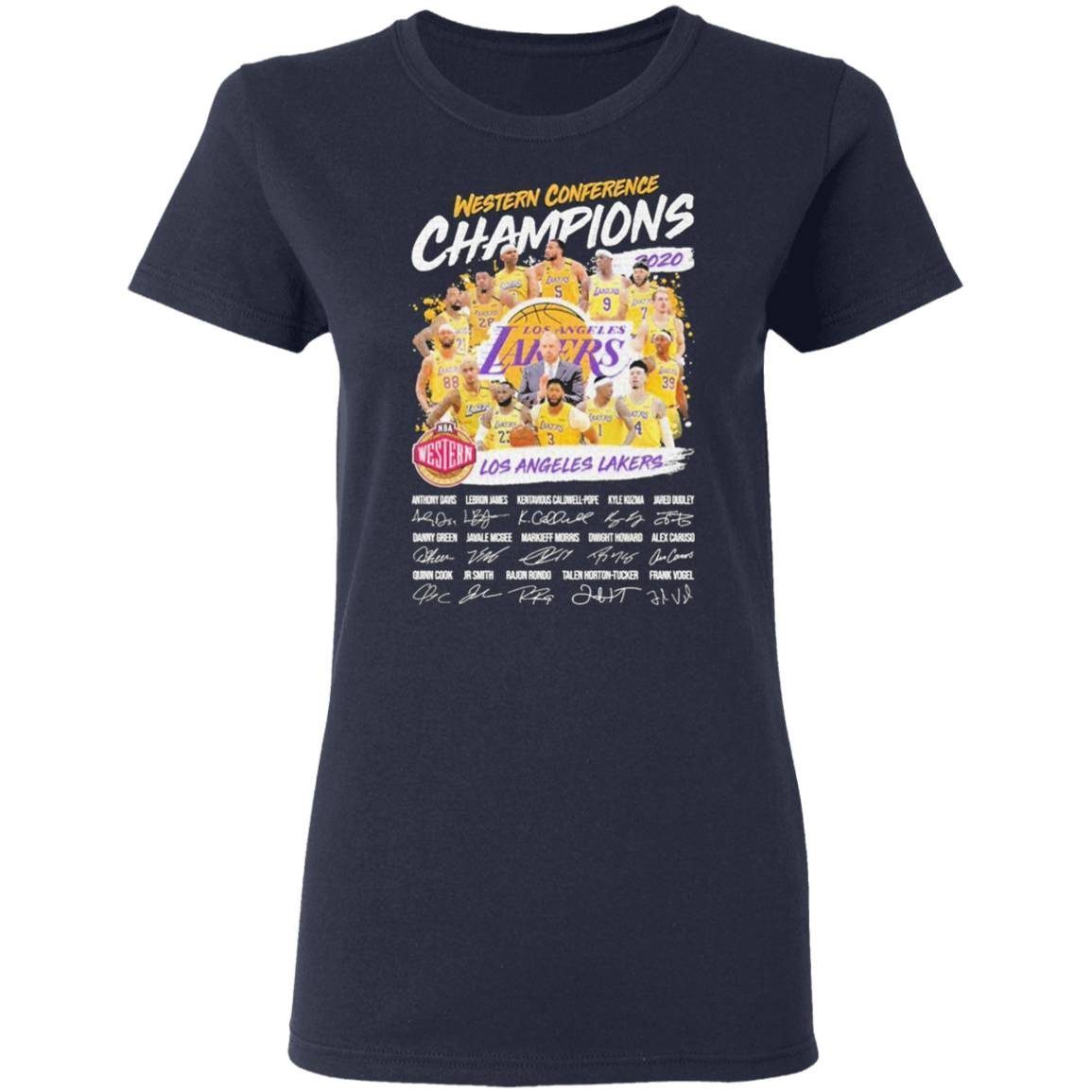 Western Conference Champions NBA Los Angeles Lakers signatures Shirt 3