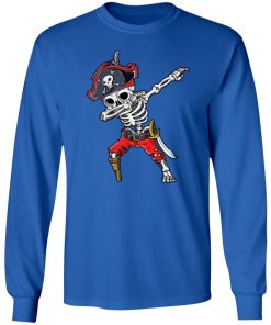 Dabbing Skeleton Pirate Halloween Jolly Roger Shirt Ls