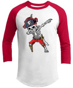 Dabbing Skeleton Pirate Halloween Jolly Roger Tshirt