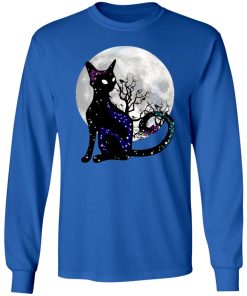Halloween Cat Scary Black Cat Gothic Looking Halloween Shirt Ls